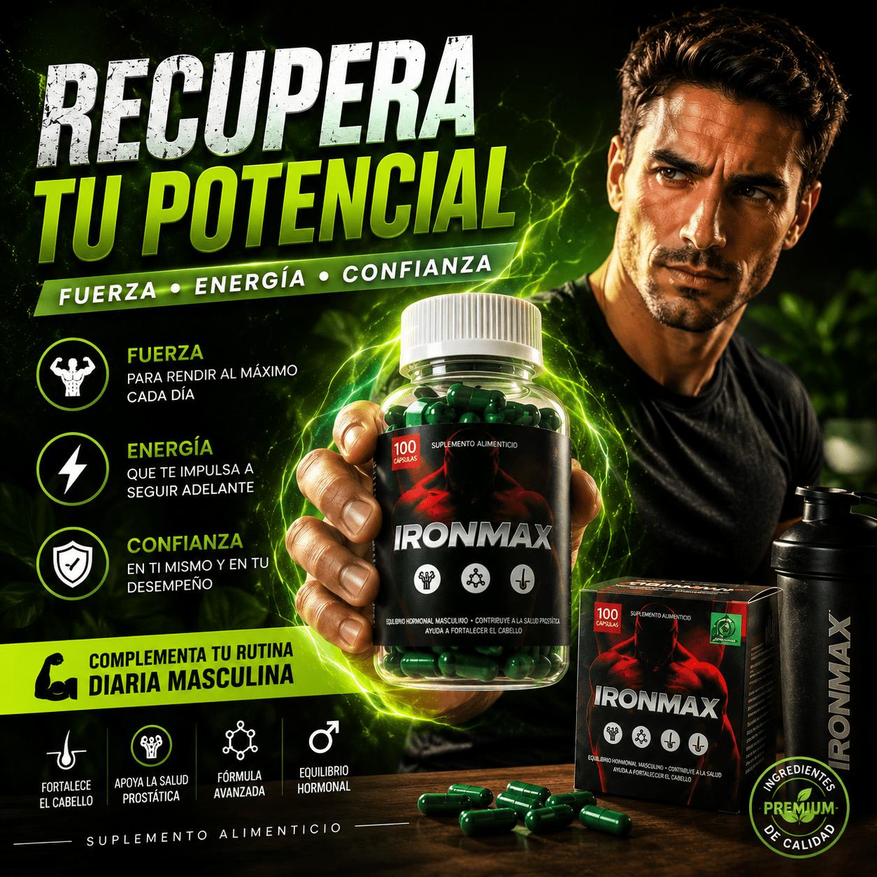 IRONMAX 💪 Complementa tu rutina diaria masculina - GHM Multiproductos